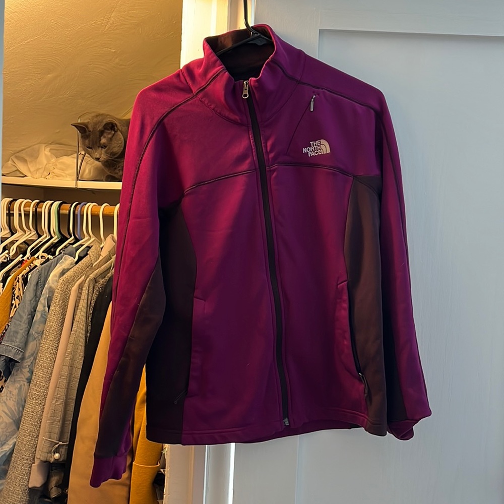 the north face full zip purple size medium